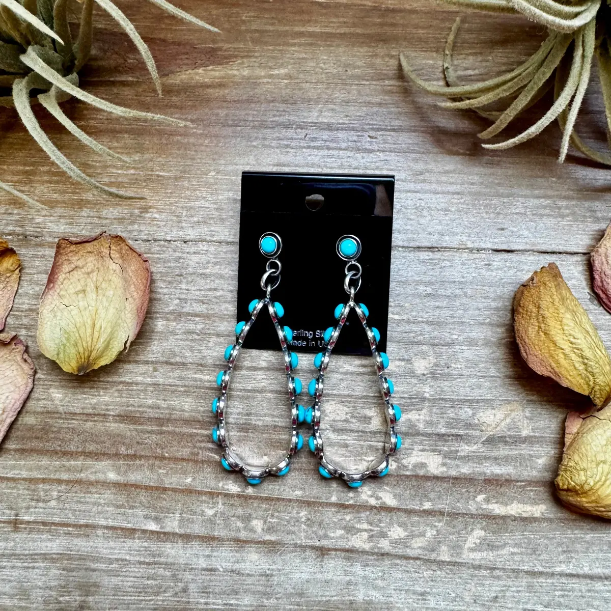 Kingman Turquoise Dangle Earrings – Sterling Silver, Lightweight, Usa Made 1