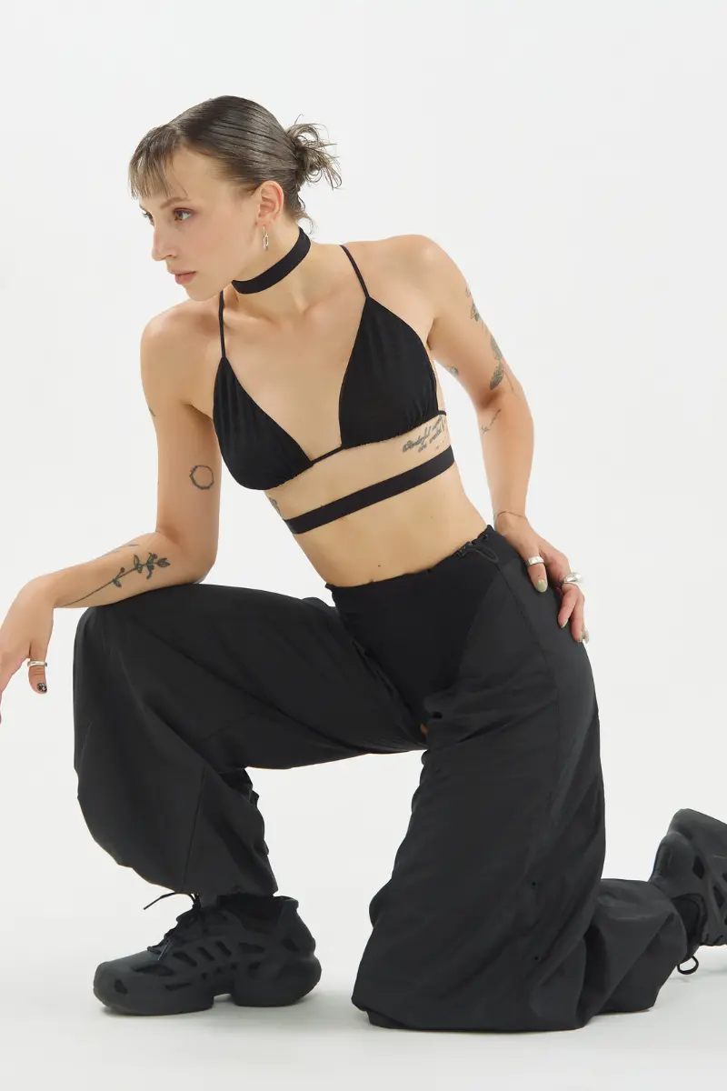 Queen Wear Geo Triangle Bralette - Black Mesh 5