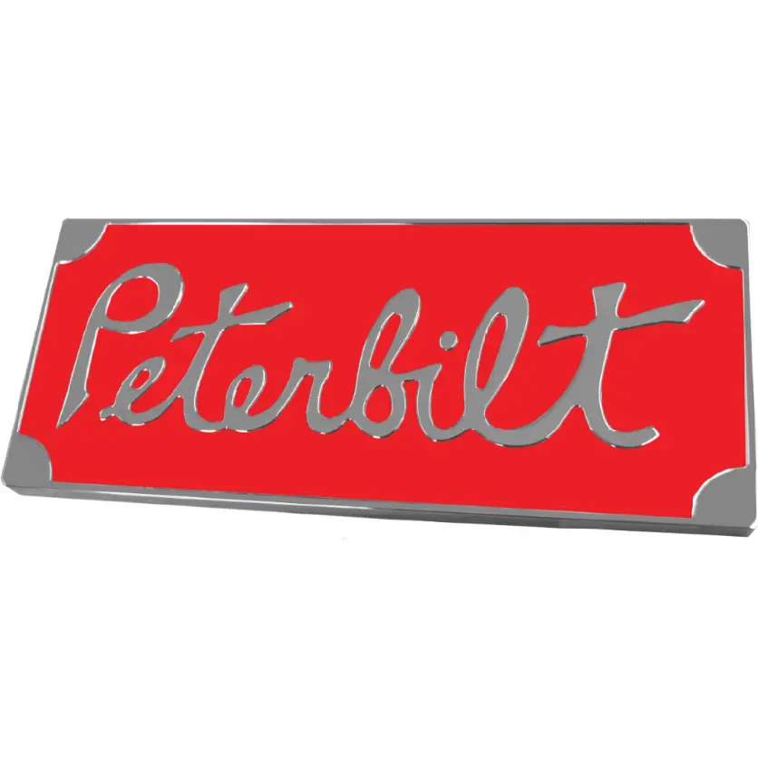 Peterbilt Old Style Engraved Emblem Rect. Black Chrome (190) 1