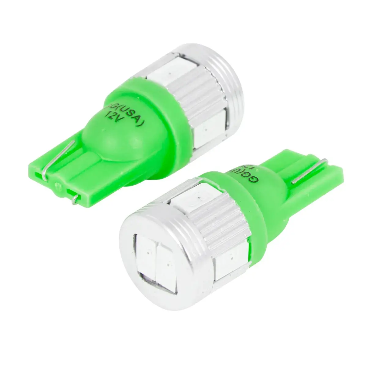 70602 #194/168 Green 6Led W/Heatsink Tower Style Light Bulbs, 12V 1
