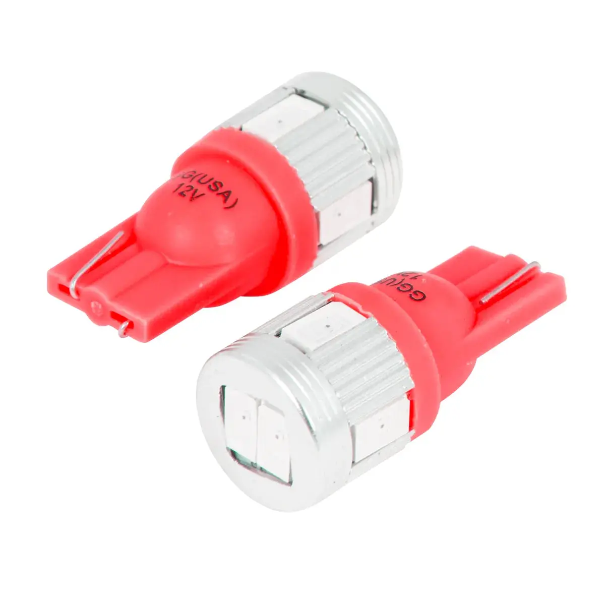70603 #194/168 Red 6Led W/Heatsink Tower Style Light Bulbs, 12V 1