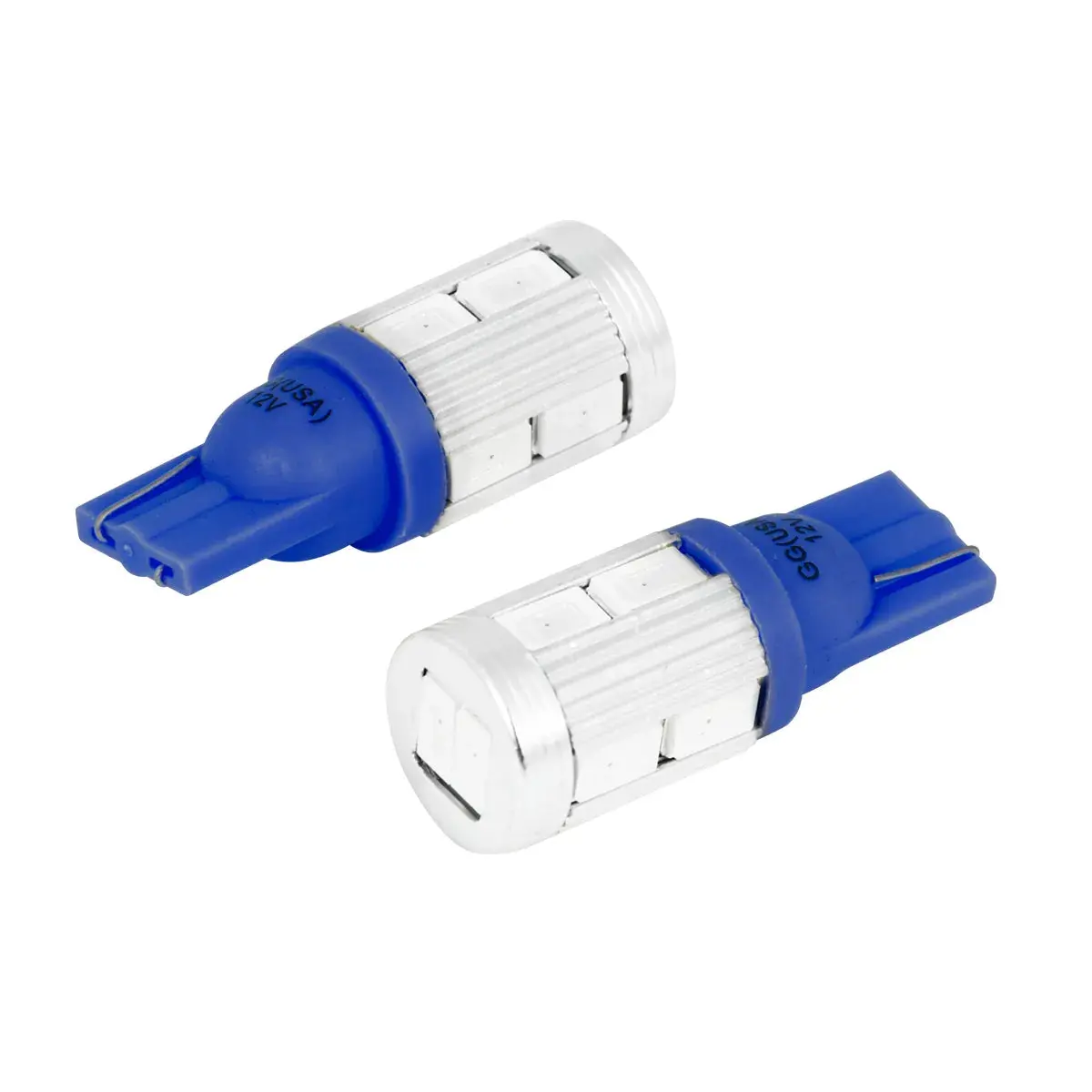 70611 #194/168 Blue 10Led W/Heatsink Tower Style Light Bulbs, 12V 1