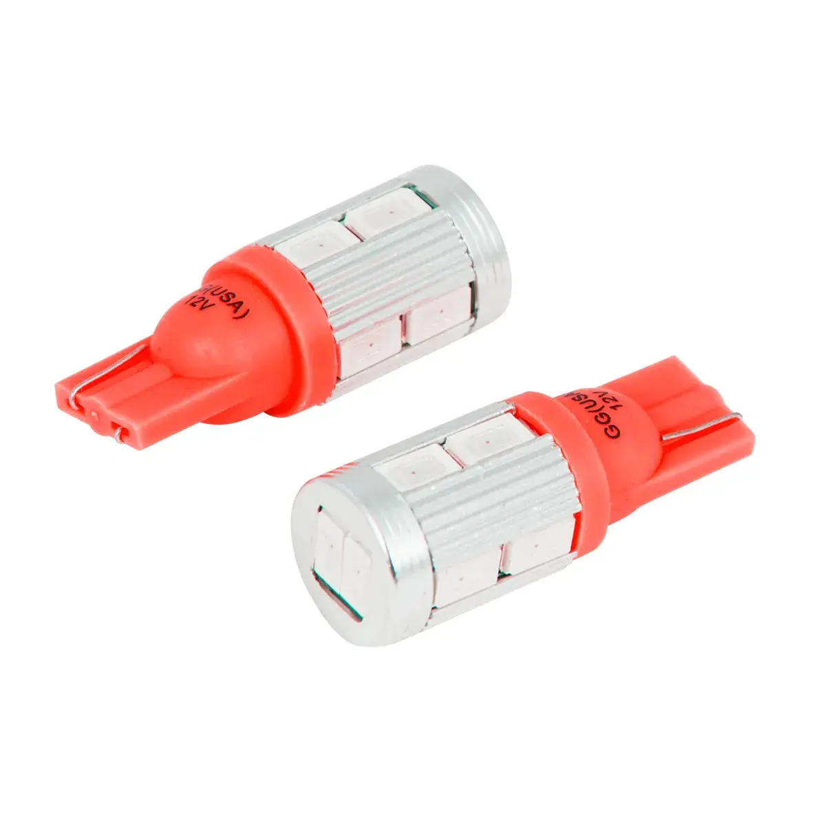 70613 #194/168 Red 10Led Heatsink Tower Style Light Bulbs, 12V 1