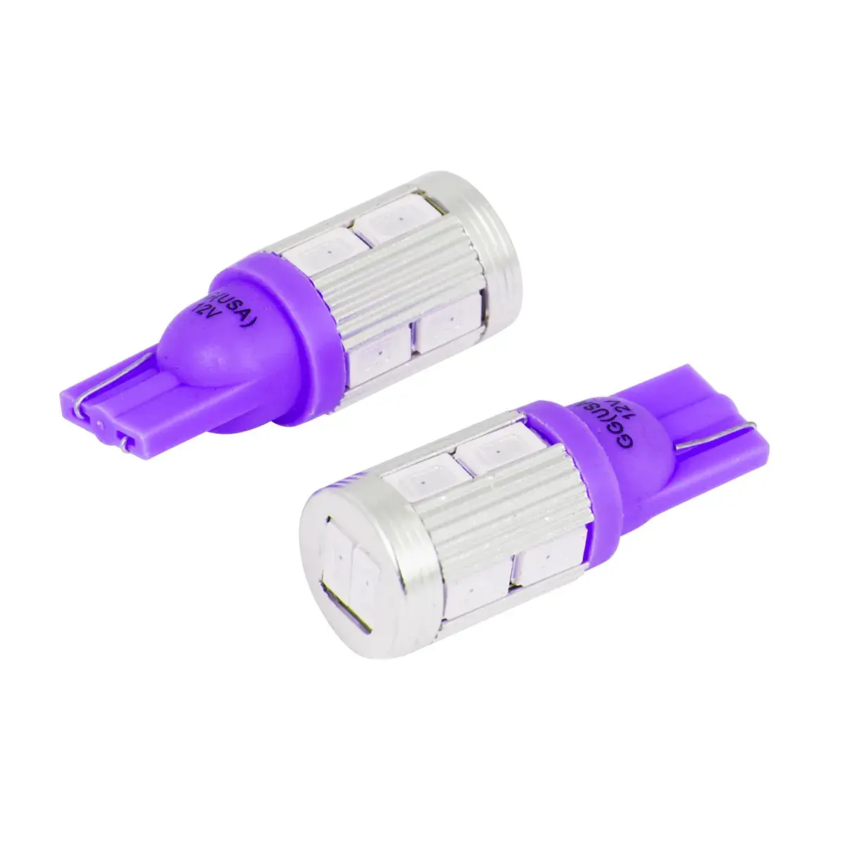 70615 #194/168 Purple 10Led Heatsink Tower Style Light Bulbs, 12V 1