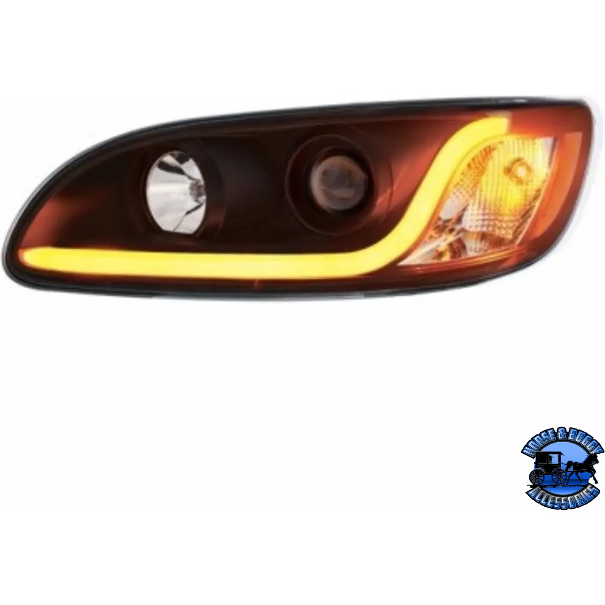 Projection Headlight W/Led Dual Function Light Bar For Peterbilt 386 (2005-2015) & 387 (1999-2010) (Choose Color) (Choose Side) 1