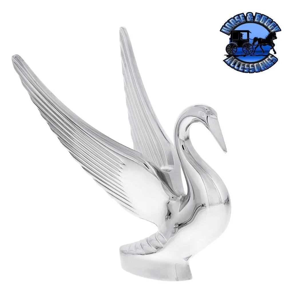 Die-Cast Swan Hood Ornament - Chrome #72001 1
