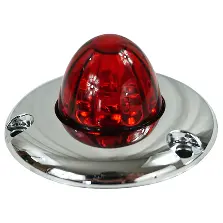 Legendary 1-1/2 Inch Watermelon Light W/ Flat Bezel - Red Led / Red Glass Lens 11002Rr-3 1