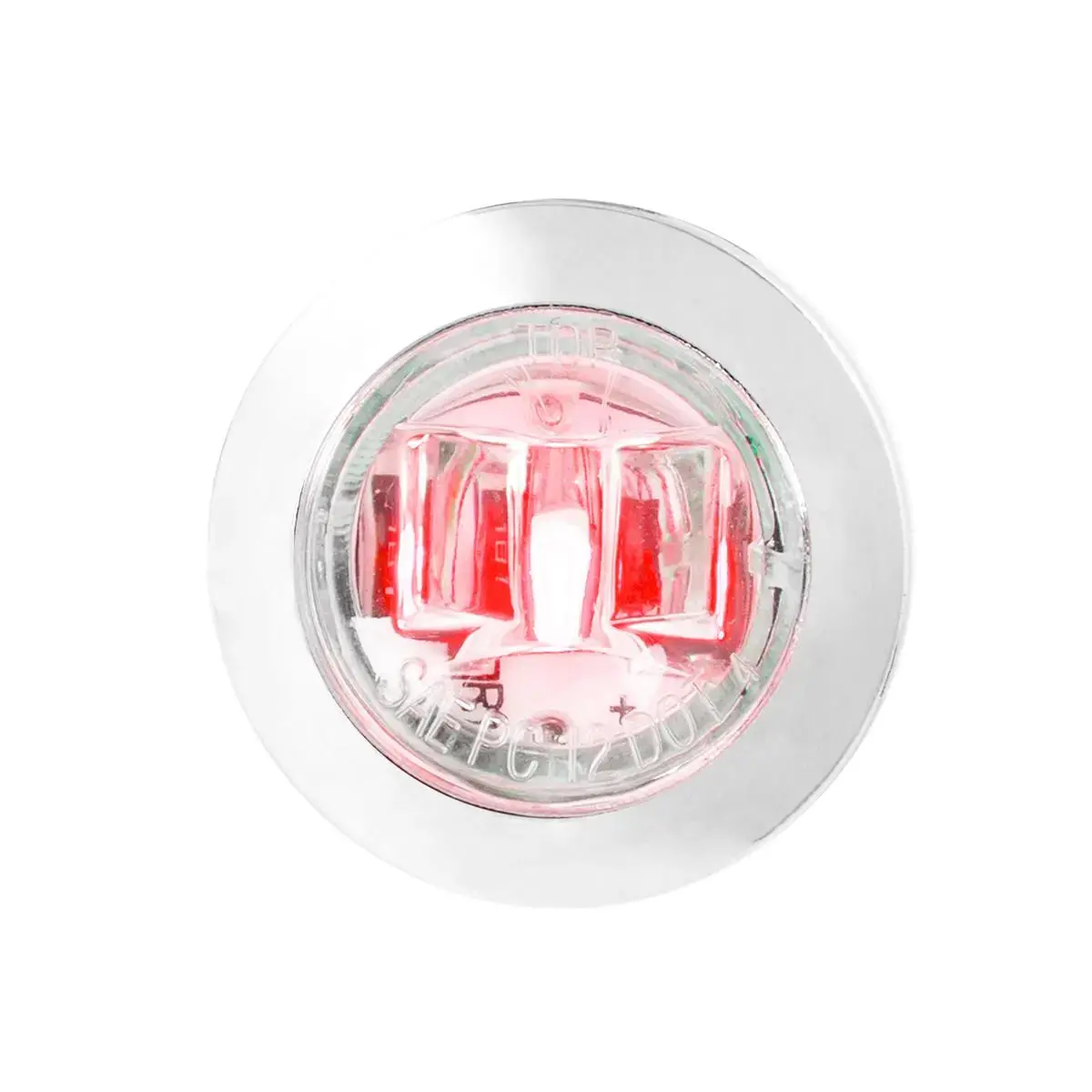 74683 3/4" Round Mini Red/Clear 1Led Marker Light W/Cr. Bezel 1
