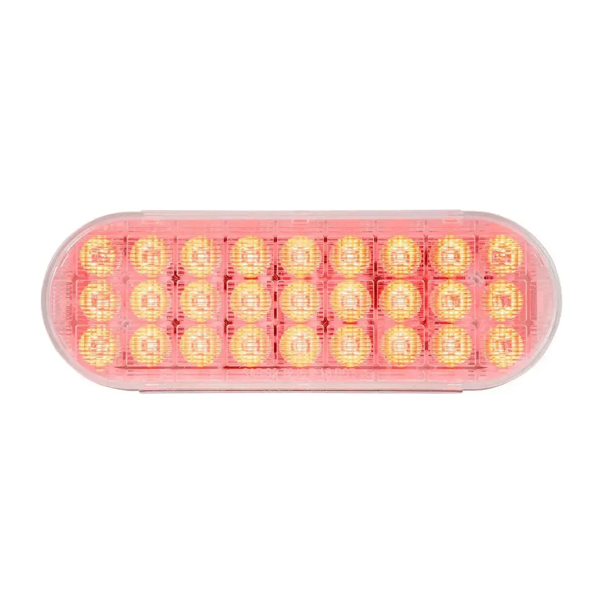 74863 Oval Smart Dynamic Red/Clear 27 Led Sequential Sealed Light 1
