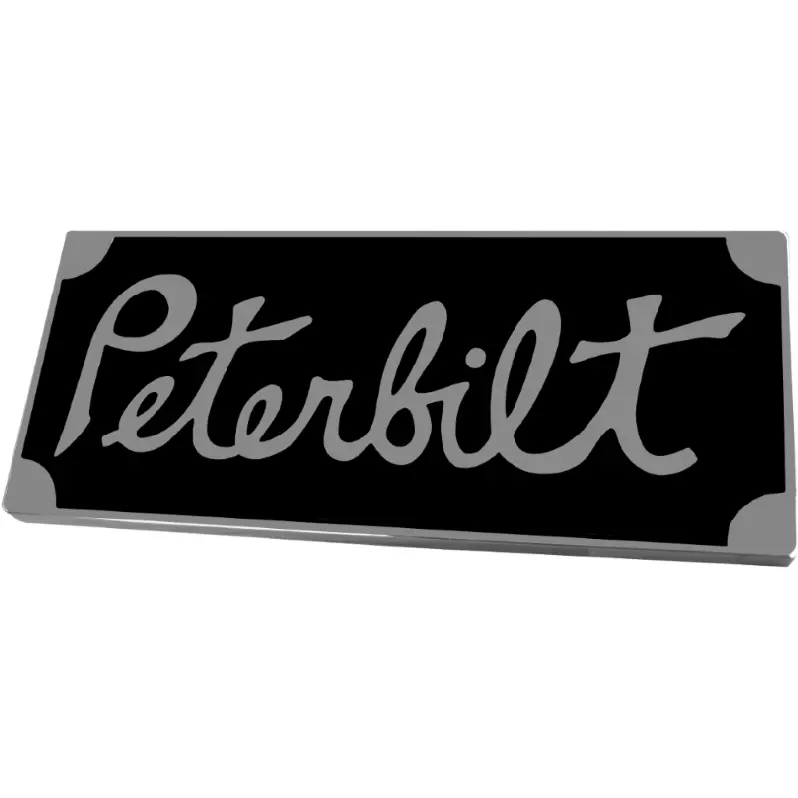 Peterbilt Old Style Engraved Emblem Rect. Black Chrome (190) 1