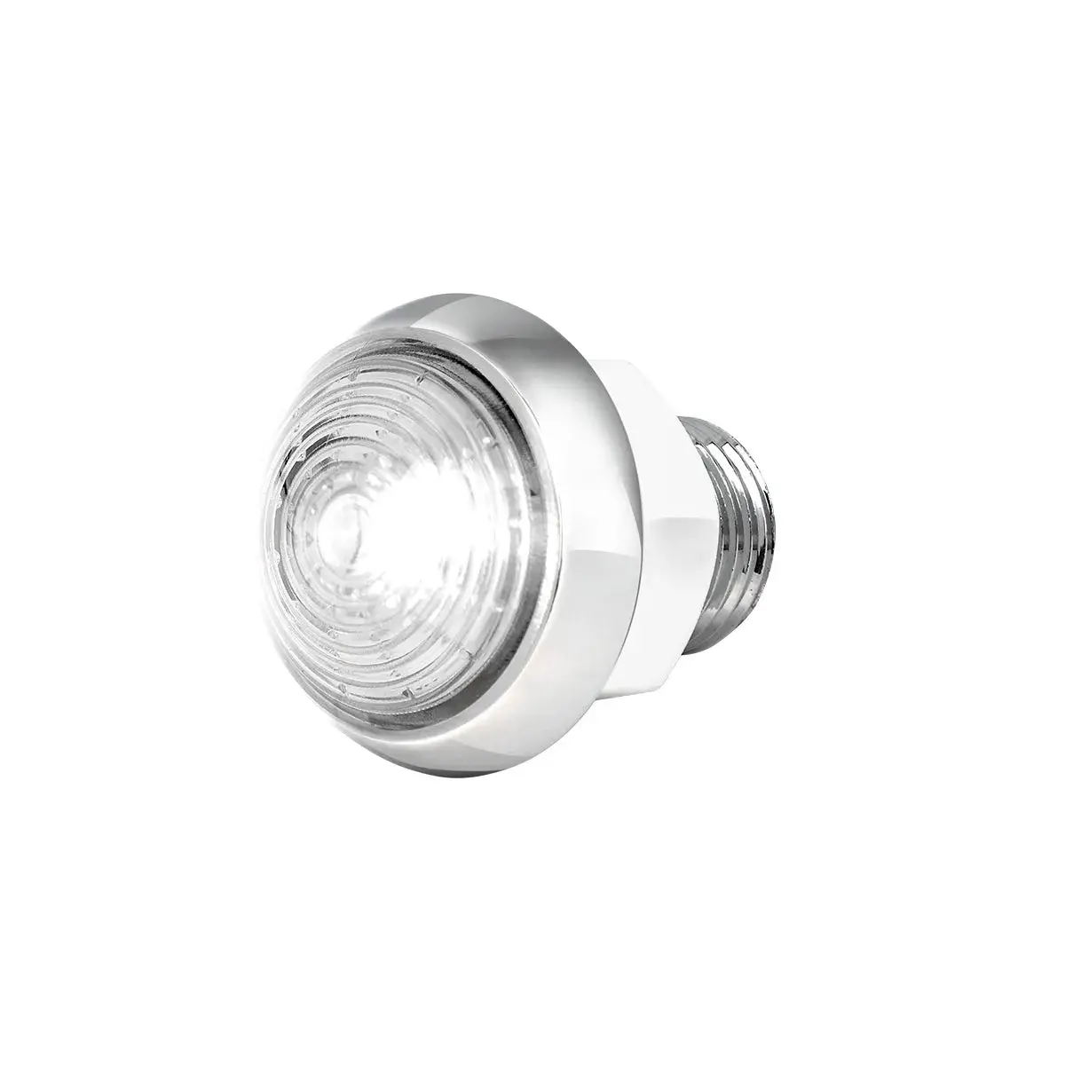 75342 1-1/4" White/Clr Classic 1Led Dual Fun. Light W/ Cr. Housing 1