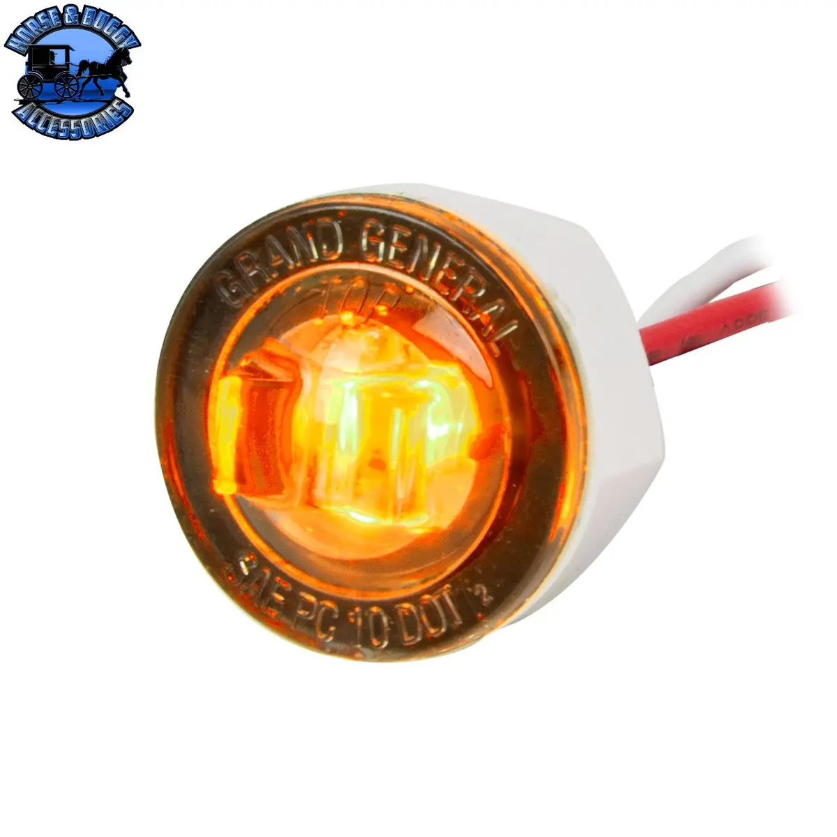 Amber/Smoked 1"  Mini Push/Screw Wide Angle Led Light In Smoke Lens 75350 1