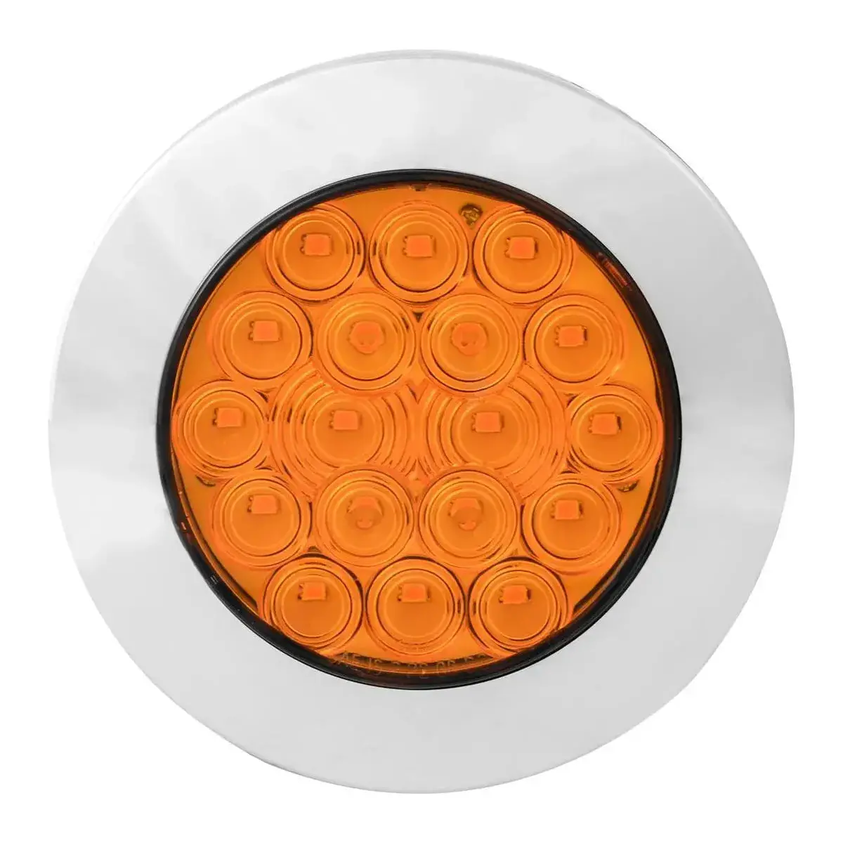 4" Fleet Amber/Amber 18 Led Surface Mount W/ Bezel, 3Wires 1