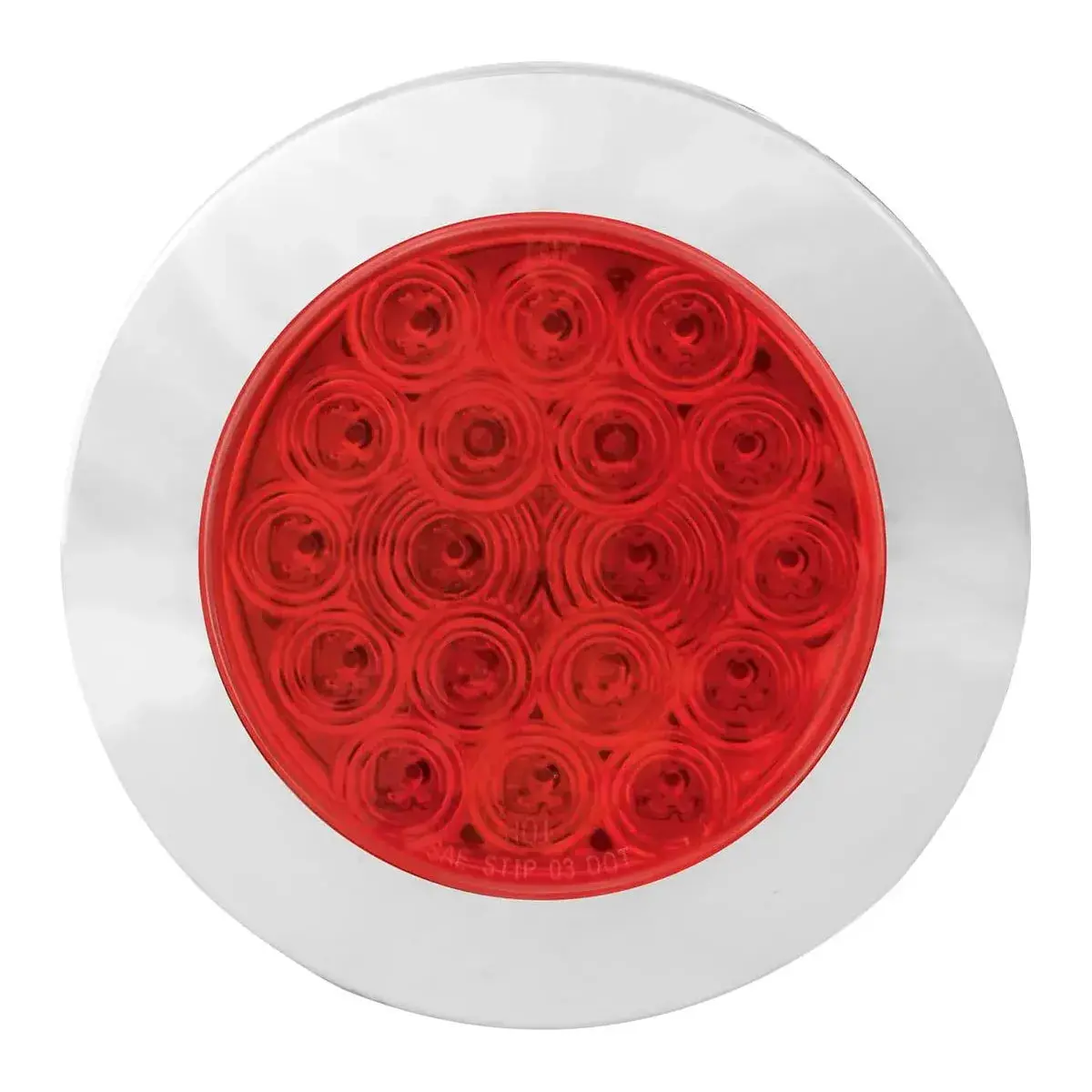 4" Fleet Red/Red 18 Led Surface Mount W/ Bezel, 3Wires 1