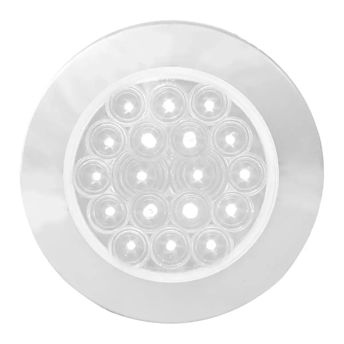 4" Fleet White/Clear 18 Led Surface Mount W/ Bezel, 3Wires 1