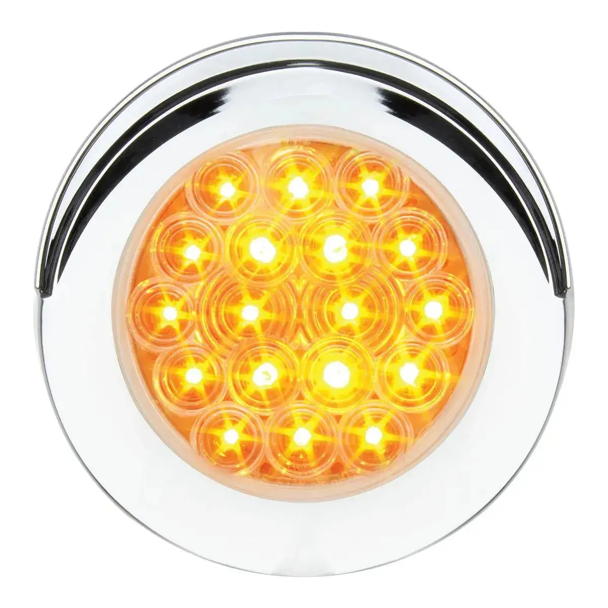 75846 Fleet Series 4" Surface Mount Led Light W/ Twist-On Bezel & 3 Wires Amber/Clear 1