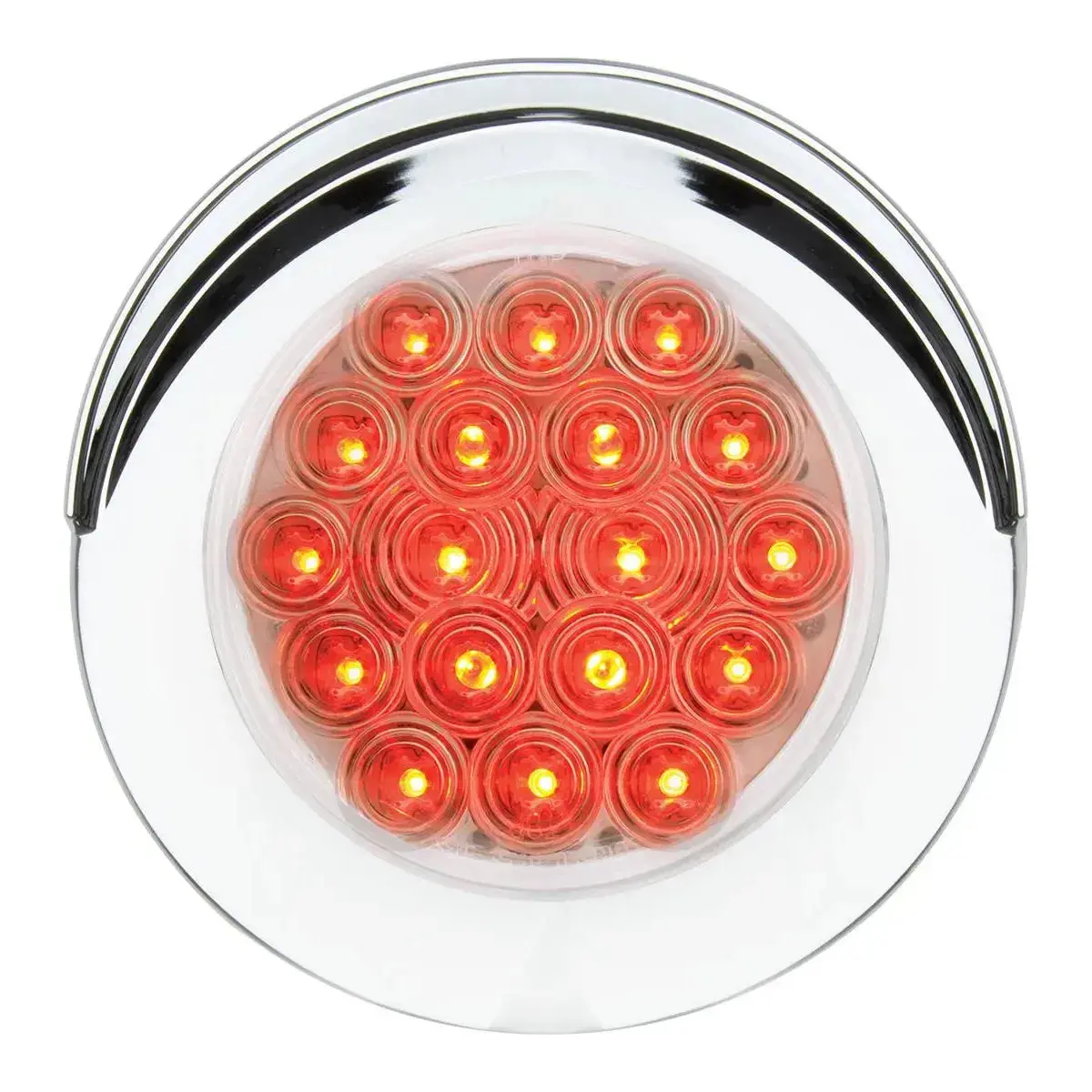 75848 Fleet Series 4" Surface Mount Led Light W/ Twist-On Bezel & 3 Wires Red/Clear 1