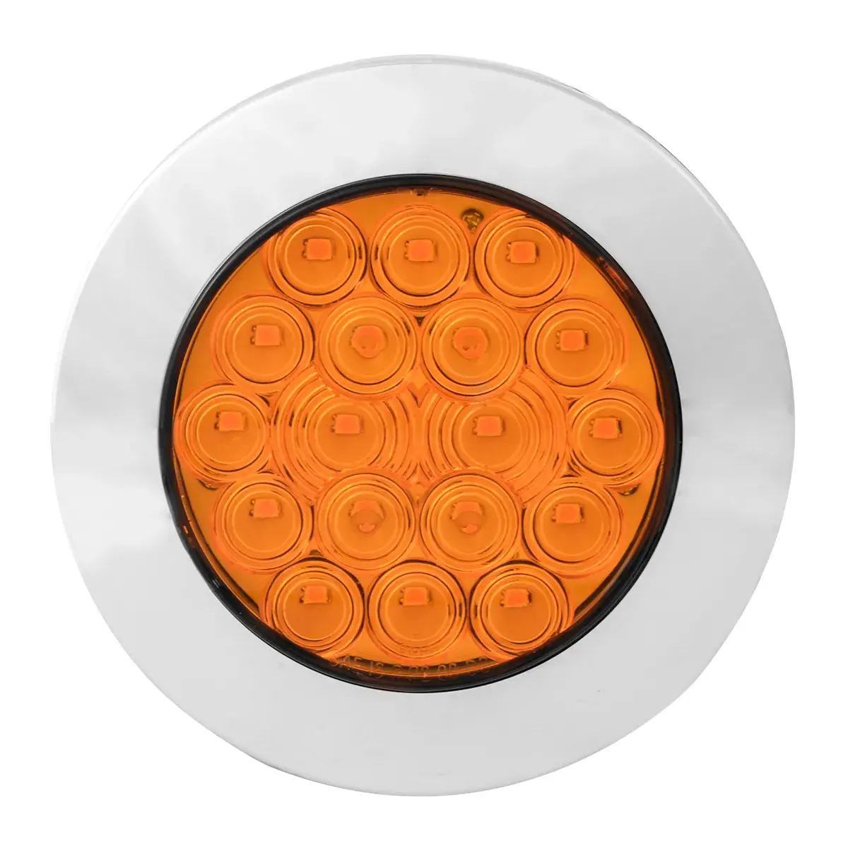 75870 Fleet Series 4" Flange Mount Led Light W/ Twist-On Bezel & 3 Prong Plug, Amber 1