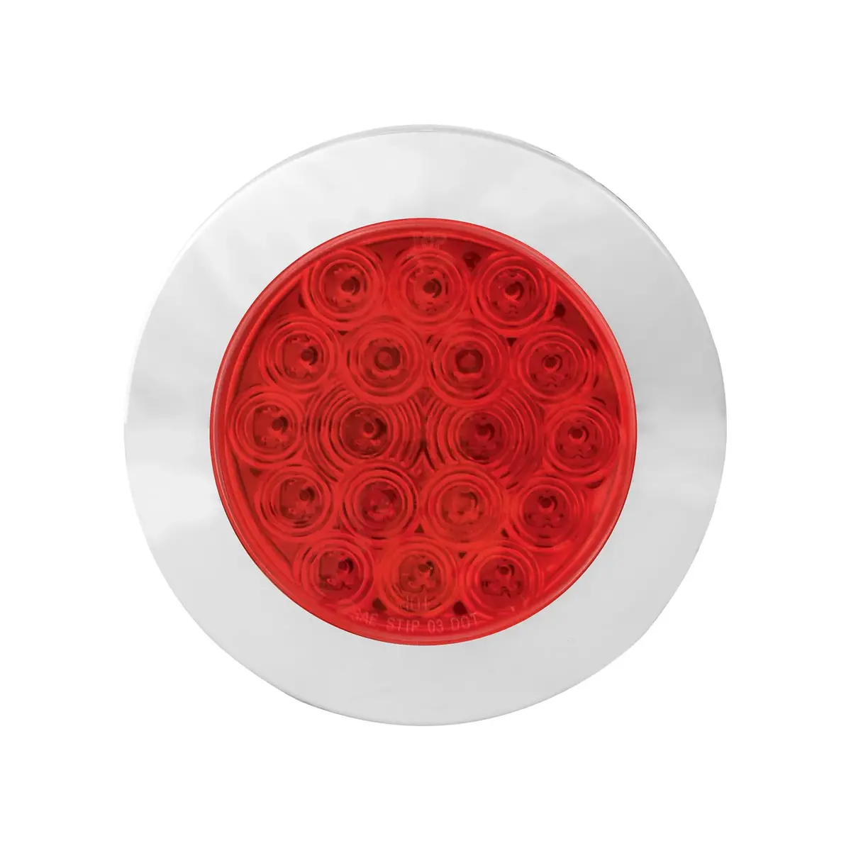 75872 Fleet Series 4" Flange Mount Led Light W/ Twist-On Bezel & 3 Prong Plug, Red 1