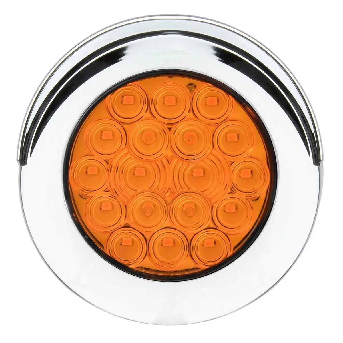 75875 Fleet Series 4" Flange Mount Led Light W/ Twist-On Bezel & 3 Prong Plug, Amber 1