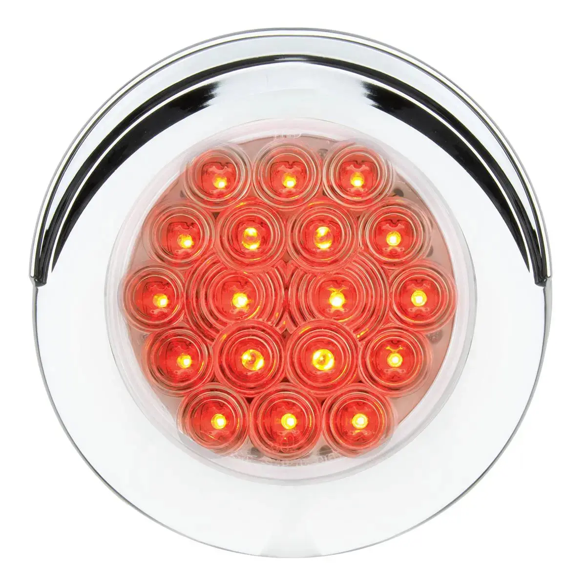 75878 Fleet Series 4" Flange Mount Led Light W/ Twist-On Bezel & 3 Prong Plug, Red 1