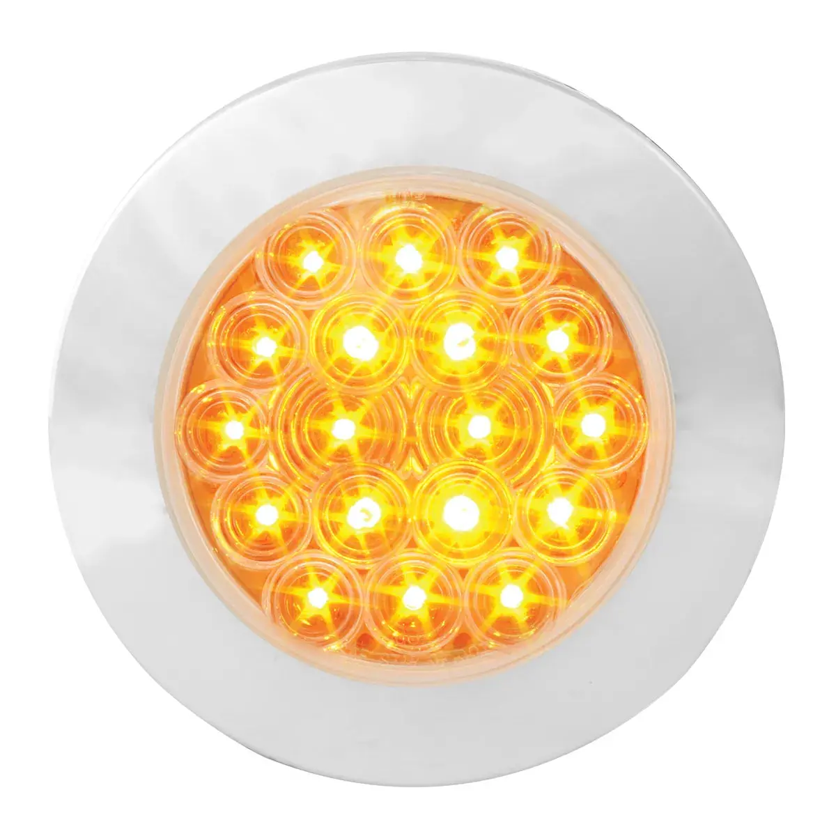 75881 Fleet Series 4" Flange Mount Led Light W/ Twist-On Bezel & 3 Wires, Amber/Clear 1