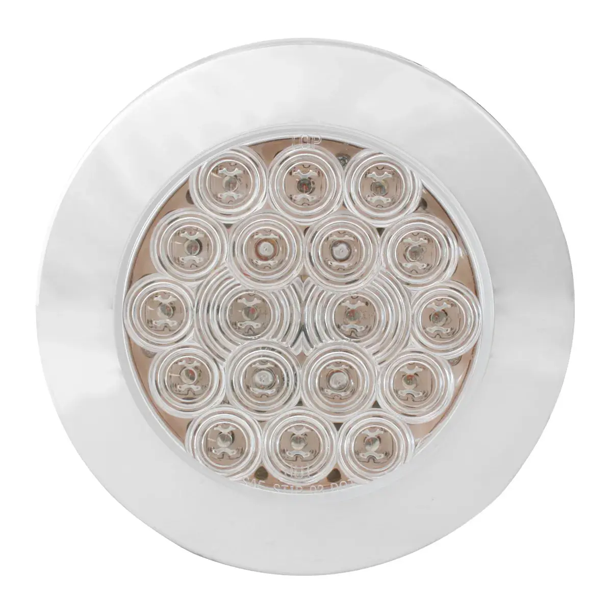 75884 Fleet Series 4" Flange Mount Led Light W/ Twist-On Bezel & 3 Wires, White/Clear 1