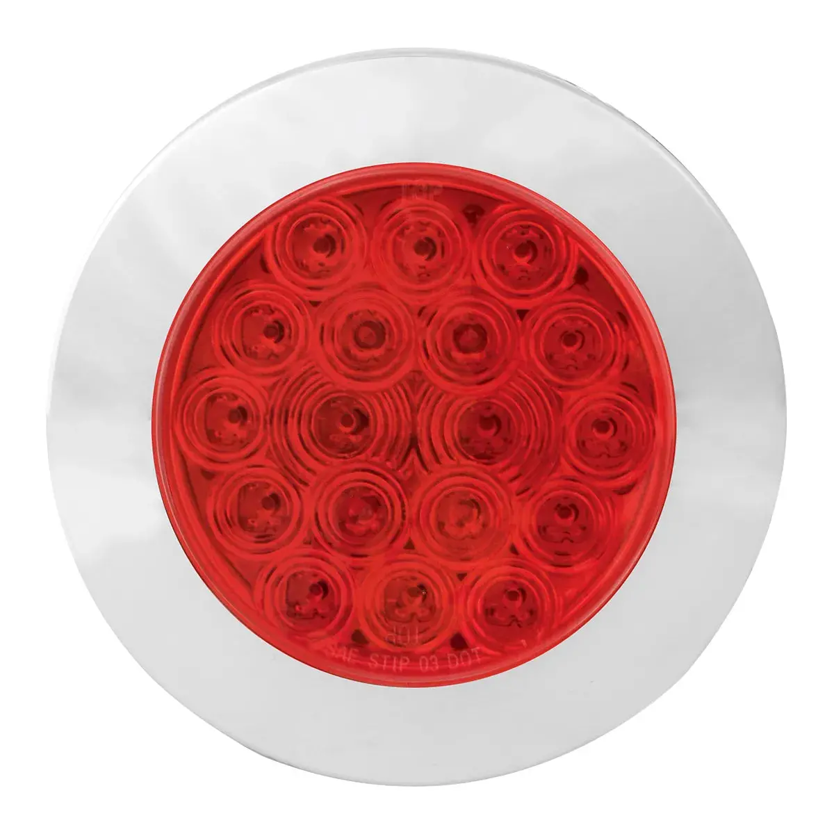 75882 Fleet Series 4" Flange Mount Led Light W/ Twist-On Bezel & 3 Wires, Red 1