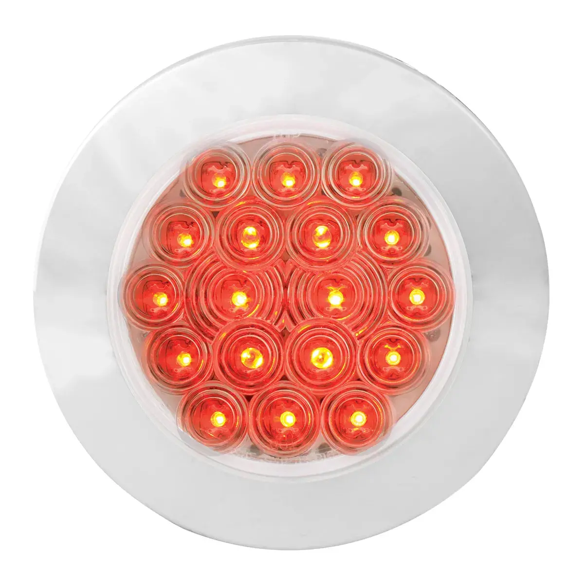 75883 Fleet Series 4" Flange Mount Led Light W/ Twist-On Bezel & 3 Wires, Red/Clear 1