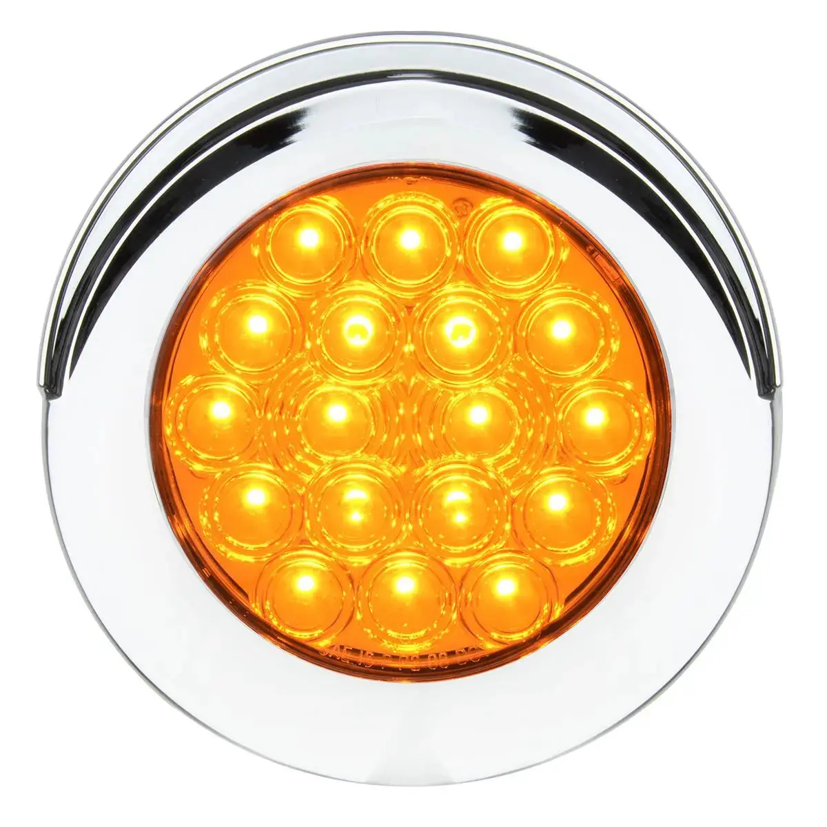 75885 Fleet Series 4" Flange Mount Led Light W/ Twist-On Bezel & 3 Wires, Amber 1