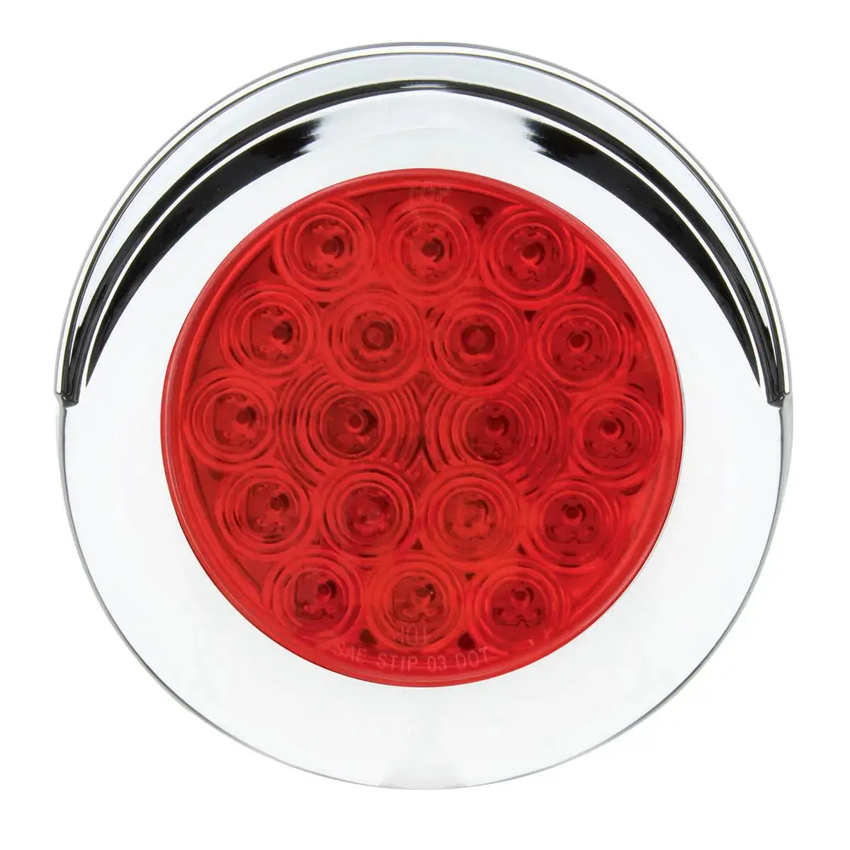 75887 Fleet Series 4" Flange Mount Led Light W/ Twist-On Bezel & 3 Wires,Red 1