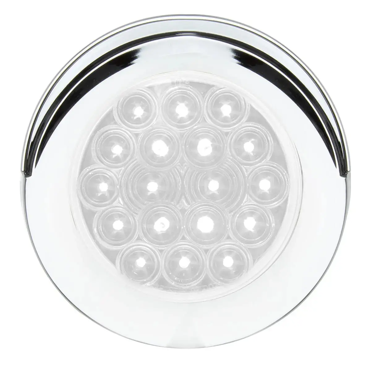 75889 Fleet Series 4" Flange Mount Led Light W/ Twist-On Bezel & 3 Wires, White/Clear 1