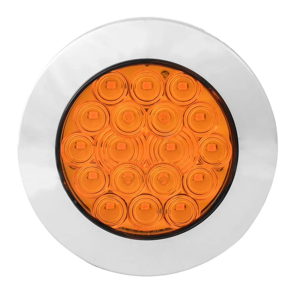 75894 Fleet Series 4" Led Light W/ Black Flange Mount & 3 Wires, Amber 1