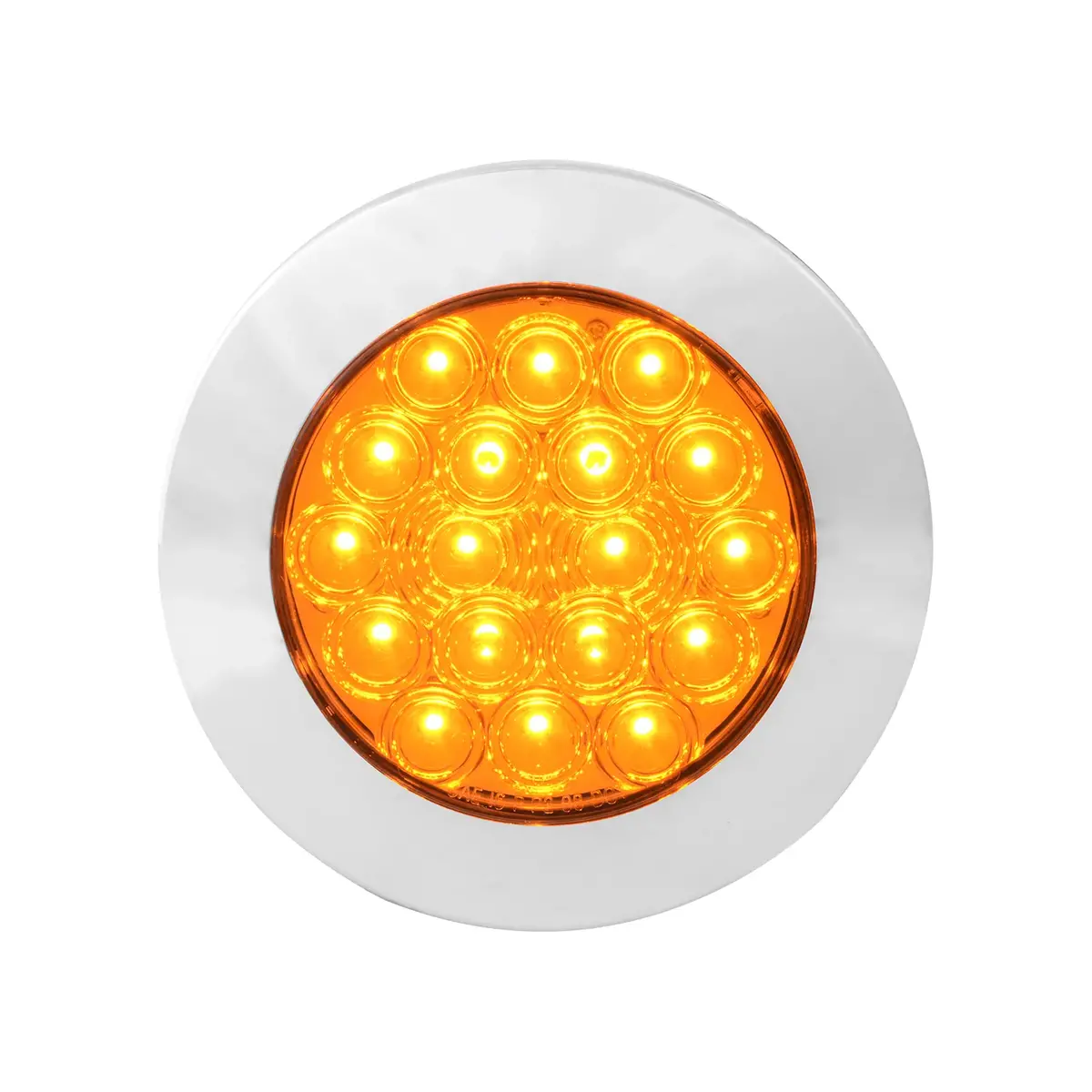 75901 Fleet Series 4" Flange Mount Led Light W/ Twist-On Bezel & 3-Pin Plug, Amber/Clear 1