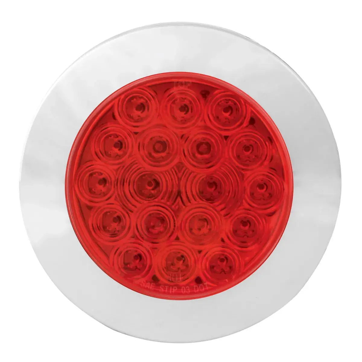 75902 Fleet Series 4" Flange Mount Led Light W/ Twist-On Bezel & 3-Pin Plug, Red 1