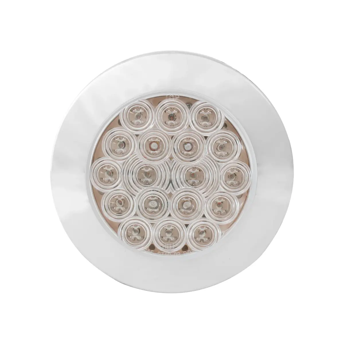 75903 Fleet Series 4" Flange Mount Led Light W/ Twist-On Bezel & 3-Pin Plug, Red/Clear 2