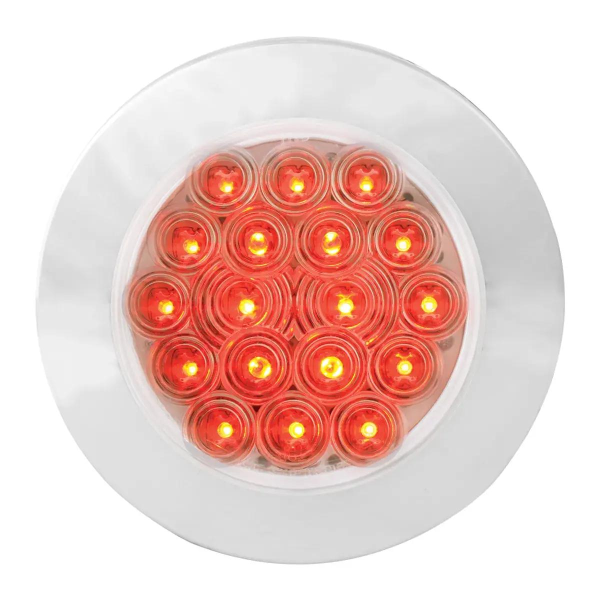 75903 Fleet Series 4" Flange Mount Led Light W/ Twist-On Bezel & 3-Pin Plug, Red/Clear 1