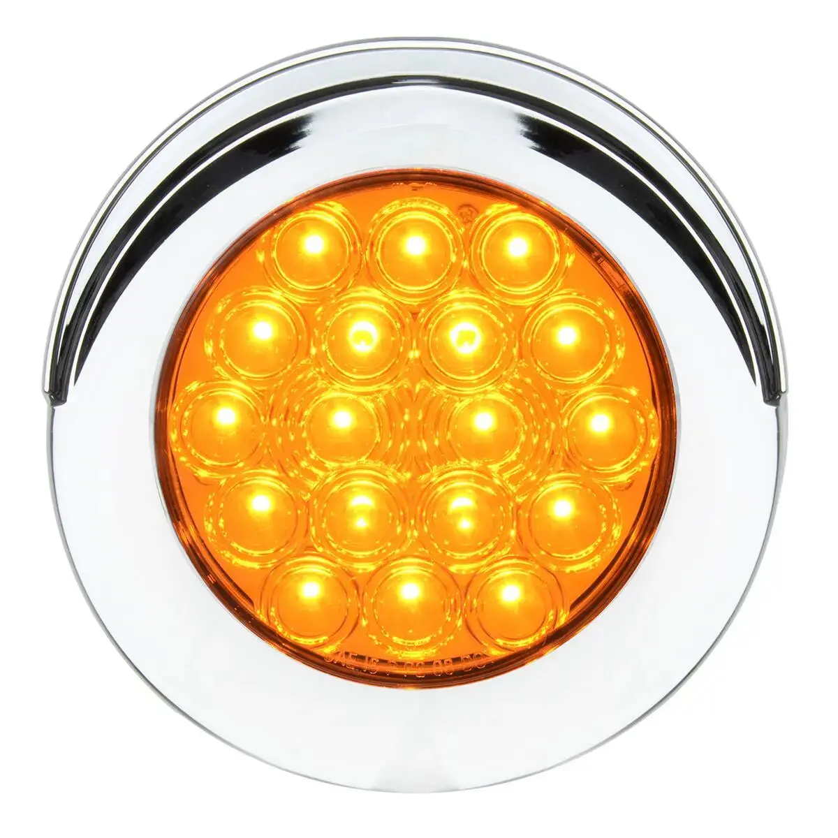 75955 Fleet Series 4" Flange Mount Led Light W/ Twist-On Bezel & 3-Pin Plug, Amber 1
