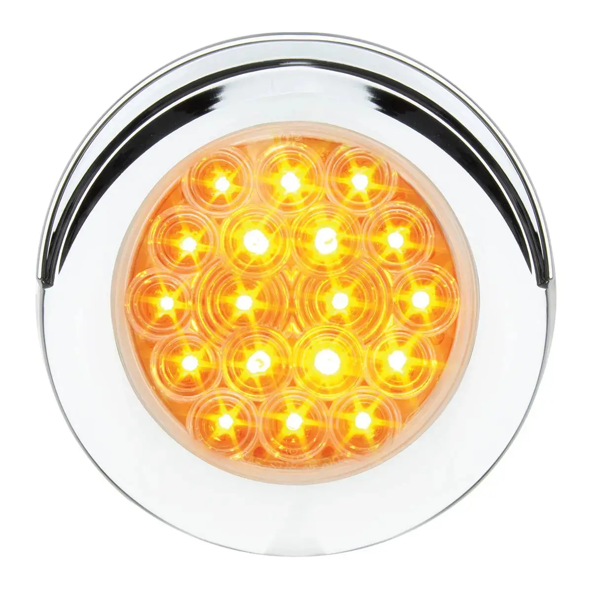 75956 Fleet Series 4" Flange Mount Led Light W/ Twist-On Bezel & 3-Pin Plug, Amber/Clear 1