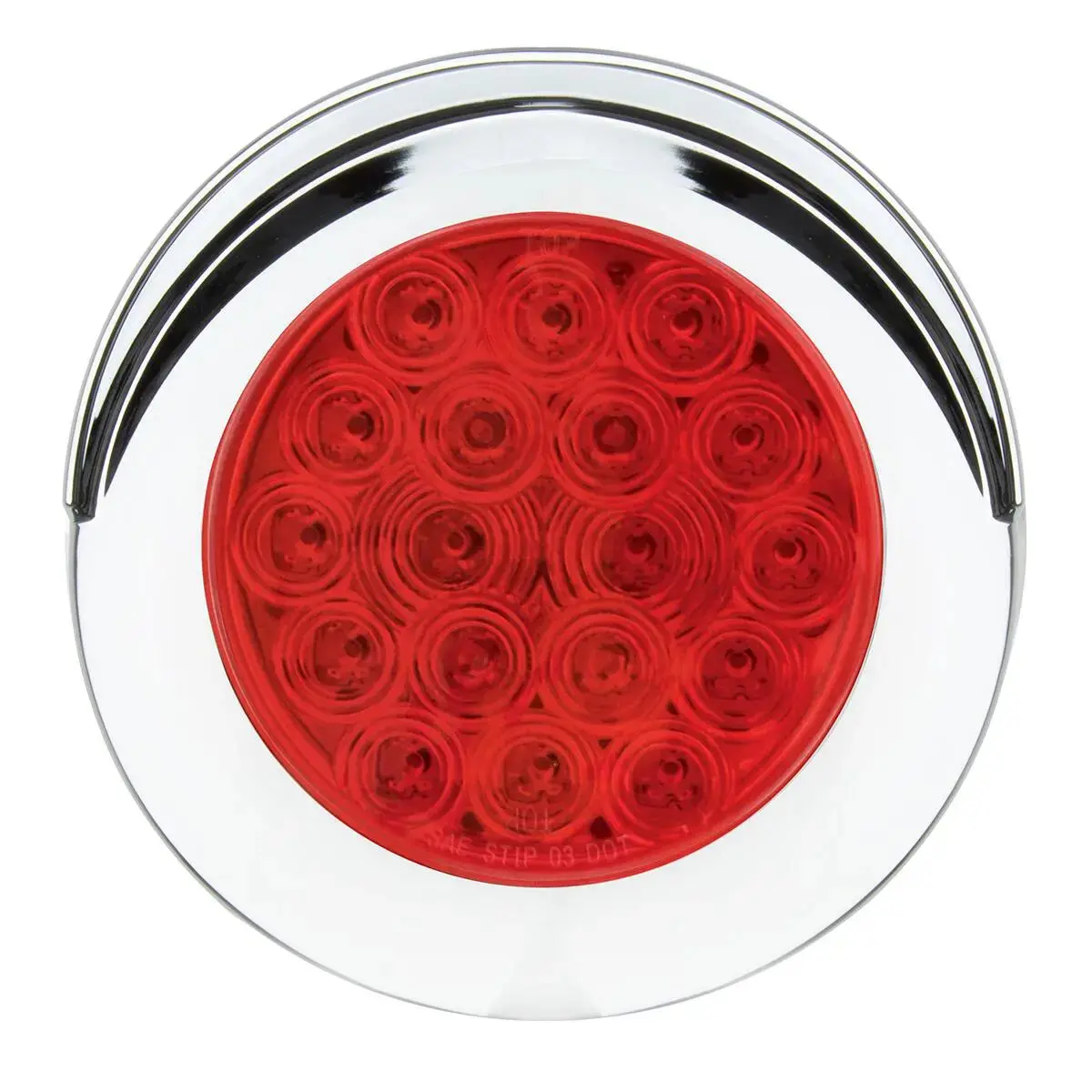 75957 Fleet Series 4" Flange Mount Led Light W/ Twist-On Bezel & 3-Pin Plug, Red 1