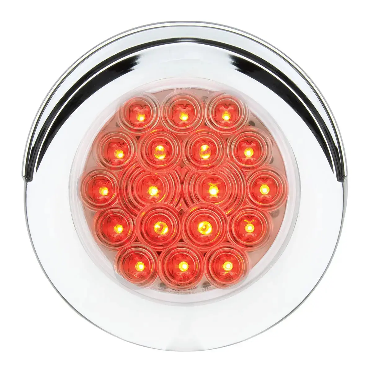 75958 Fleet Series 4" Flange Mount Led Light W/ Twist-On Bezel & 3-Pin Plug, Red/Clear 1
