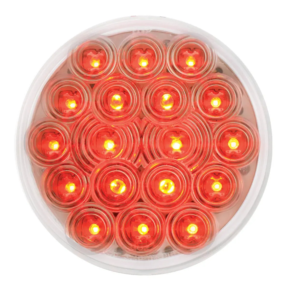 76016 Fleet Series 4" Led Light With 3-Prong Round Plug, Red/Clear 1