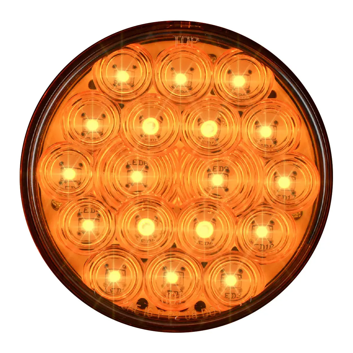 76017 Fleet Series 4" Led Light With 3-Prong Round Plug, Amber 1