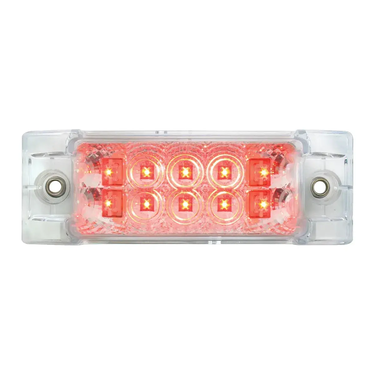 77663 Rect. Spyder Red/Clear 8-Led Marker Sealed Light 1