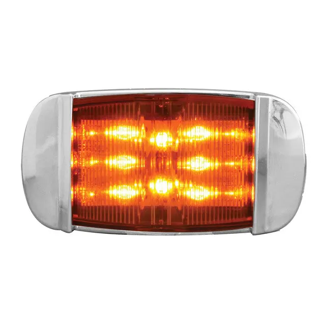 76254 Rect. Amber/Amber Wide Angle 14Led Marker Light W/Cr. Bezel 1