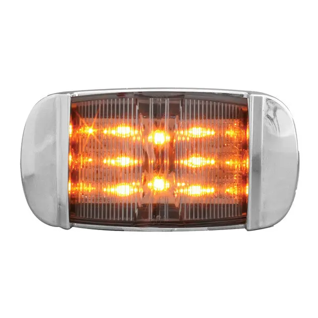 76255 Rect. Amber/Clear Wide Angle 14Led Marker Light W/Cr. Bezel 1