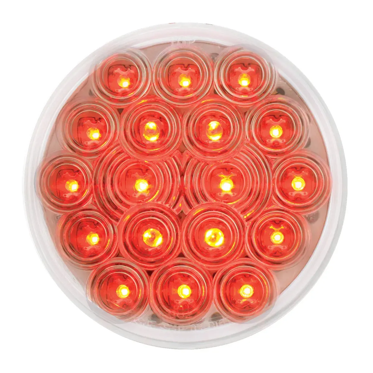 4" Fleet Red/Clear 18 Led Sealed Light 1