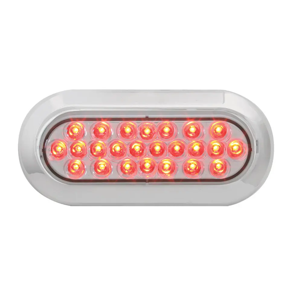 76513 Pearl Series Continuous Oval Led Strobe Light, Red/Clear 1