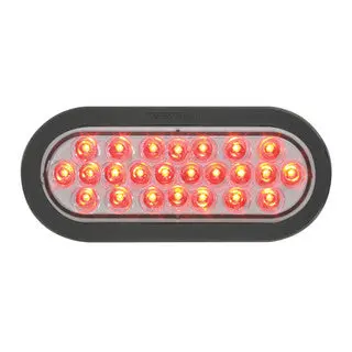 76523 Pearl Series Continuous Oval Led Strobe Light, Red/Clear 1