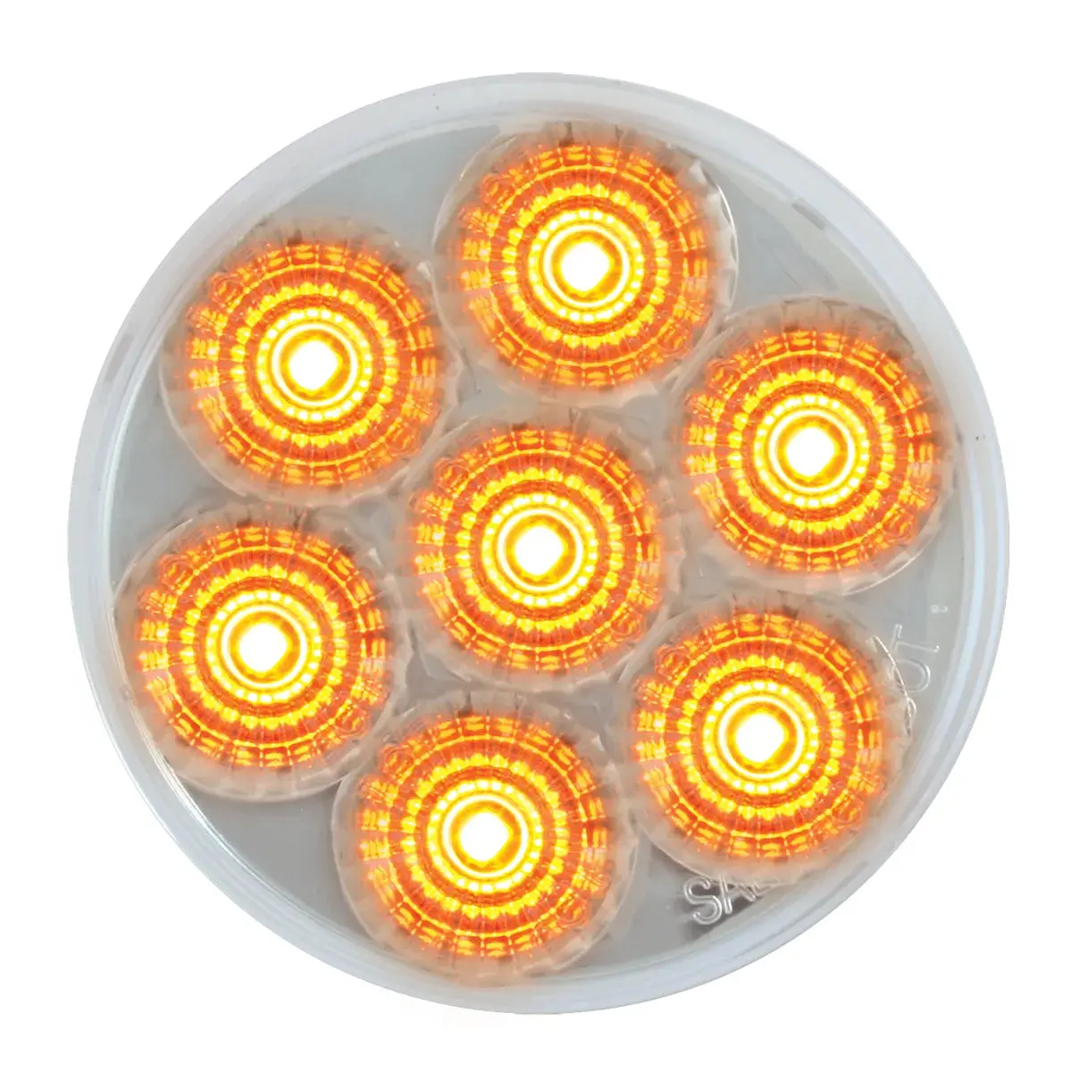 76661Bp 2.5" Low Profile Spyder Amber 7 Led Marker Light, Clear Lens 1